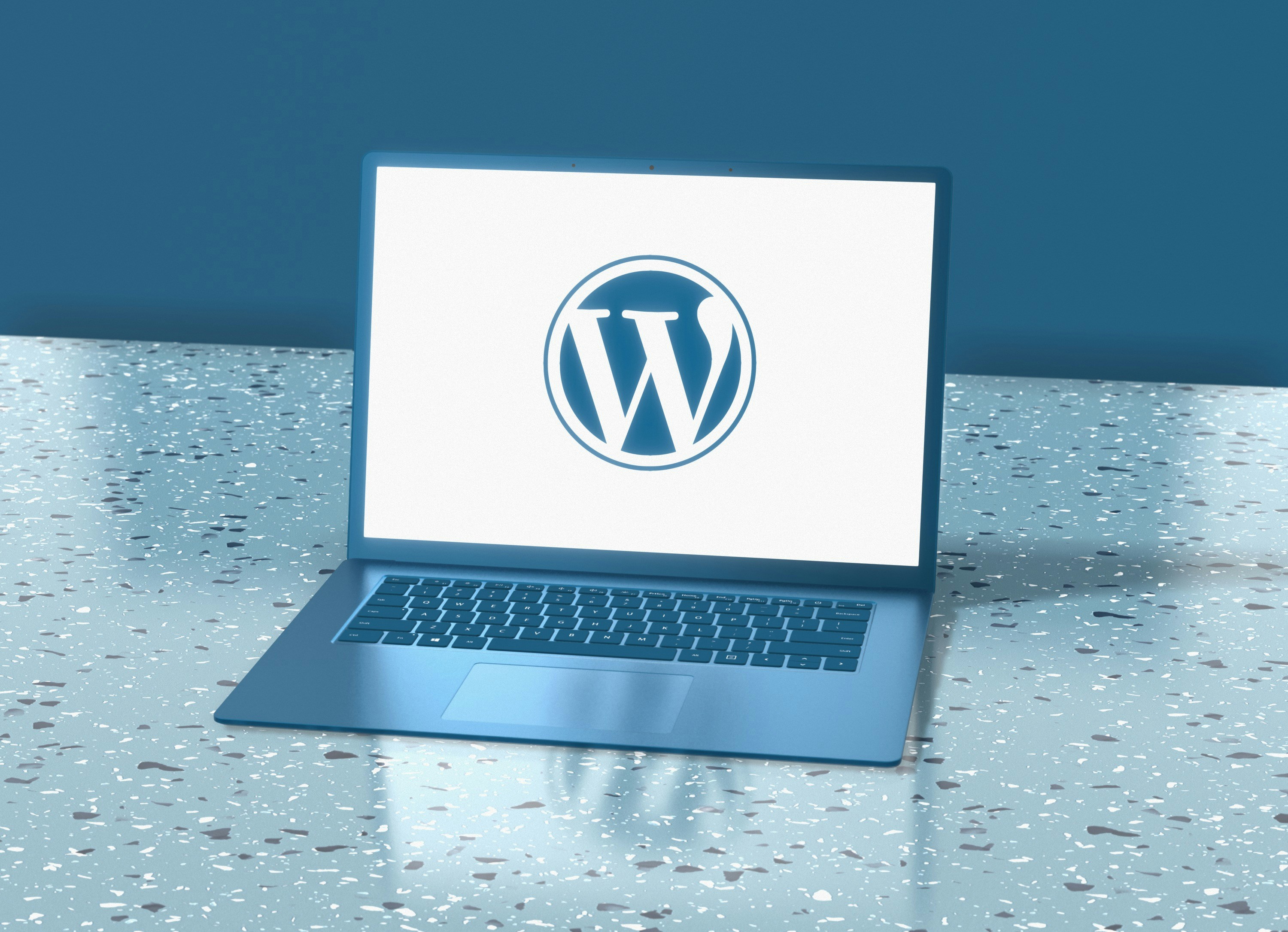 Modern WordPress website design workspace with analytics and content planning